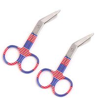 Wdl 2 Lister Bandage Scissors 3.5" German Grade with American Flag Pattern