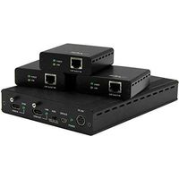 StarTech.com 3 Port HDBaseT Extender Kit with 3 Receivers - 1x3 HDMI over CAT5 Splitter - 1-to-3 HDBaseT Distribution System - Up to 4K (ST124HDBT)