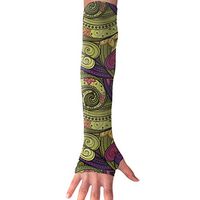 BaPaLa Abstract Leaves Sports Arm Sleeves Cooling Or Warmer UV Sun Protection Compression Arm Sleeve for Women& Men Suit for Cycling,Running,Golf, Basketball,Football 1 Pairs
