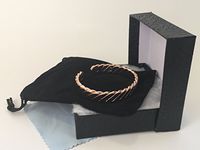 Pure Copper Twisted Bracelet with 6 Therapeutic Magnets for Effective Pain Relief - Carpal Tunnel - RSI - Comes with Free Velvet Pouch, Gift Box and a Clean Cloth