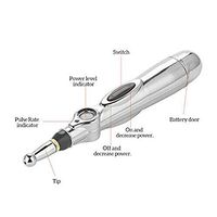 Acupuncture Pen with 5 Massage Head Function Meridian Energy Pain Therapy Relief (Silver, OneSize)