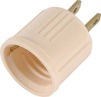 GE, Converts Lamp, Perfect for Workshop, Garage or Utility Room, Polarized Plug, UL Listed, Light Almond, 54173, Outlet to Socket Adapter