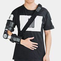 Hinged Elbow Brace Rom，Adjustable Post-Op Elbow Brace Hinged Stabilizer for Recovery Injured Elbow and Postoperative Rehabilitation Support （Right）