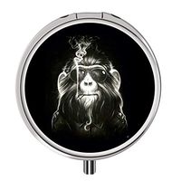 Glad grace Monkey Pill Organizer Custom Design Pill Box with 3 Components Metal Portable Pill Case for Pocket,Daily Needs and Travelling.