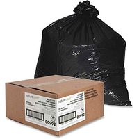 Nature Saver Recycled Heavy-Duty Black Trash Liners, 56 Gallon, 1.25 Mil