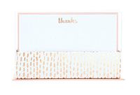 Graphique Dashed Pattern Flat Notes with "Thanks" Message, Stationery with Rose Gold Foil, 50 Note Cards and Matching Envelopes, 5.625" x 3.5"