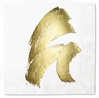 Napkins Brush Stroke 50 Pack Gold Foil Cocktail disposable paper supplies