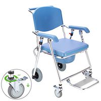 HLDWXN Three-in-One Bath Chair, Multi-Function Old Man with Wheeled Bathroom Stool, Foldable Shower Stool, Wheelchair Car Mobile Toilet Chair,for Elderly, Handicapped