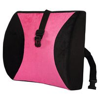 Moyishi Pink and Black High Resilient Memory Foam Seat Back Lumbar Cushion Support Pillow Car Office Chair Back Support