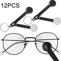 12 Pieces Mini Sun Glasses Eyeglass Microfiber Spectacles Cleaner Soft Brush Cleaning Tool Glasses Cleaning Clip with Round Ring for Glasses Eyeglasses Cleaning Care Supplies