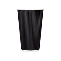 Karat C-KRC516B 16 oz. Ripple Hot Cups - Black (Case of 500)