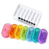 F-blue Portable Travel Pill Box 7 Day Weekly Style Morning Night Pill Holder Storage Organizer Plastic Container Case