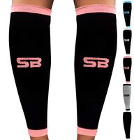SB SOX Compression Calf Sleeves (20-30mmHg) for Men & Women - Perfect Option to Our Compression Socks - for Running, Shin Splint, Medical, Travel, Nursing, Cycling, and Leg Pain (Black/Pink, Medium)