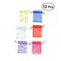 TOYMYTOY 12pcs Organza Gift Bags Wedding Party Drawstring Favor Bags Jewelry Pouches Wrap