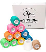 Self Adherent Cohesive Wrap Bandages (12-Pack) - 2inch-Wide 5yds Self Adhesive Non Woven Bandage Rolls - Multi Colored Neon Athletic Tape for Wrist - Breathable Athletic Tape - Stretch Wrap Roll Bulk