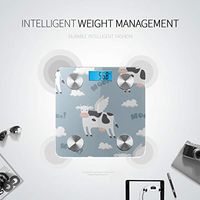 Bluetooth Kitchen Scales Digital Weight Cartoon Cute Children Funny Cow Smart Weight Digital Scale Body Fat Composition Monitor Analyzer with Smartphone App for Body Management-396 Lbs