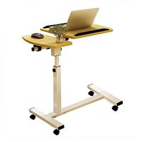 Medical Adjustable Overbed Bedside Table with Wheels (Hospital and Home Use), Flat 4 Rolling Casters Tray, Coffee Laptop Tablet Learning Reading Working Eating (Color : A)