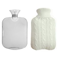 YAKEFJ Classic Rubber Transparent Hot Water Bottle 2 Liter with Knit Cover