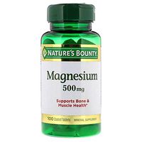 Nature's Bounty Magnesium 500 mg Tablets 100 ea ( Pack of 6)