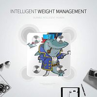 Cartoon Pirate Shark with Shipwreck Digital Body Scale Smart Body Fat Scale Weight Scale Body Fat Tracks 8 Key Compositions Analyzer Sync with Fitness Apps 400 Lbs