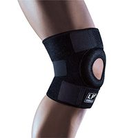 LP SUPPORT Extreme Knee Support Functional Brace with Open Patella Design, Additional Donut-Shaped Patella Pad and Adjustable Hook and Loop Closure - One Size Fits All