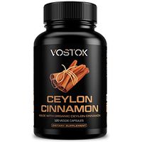 Organic Ceylon Cinnamon 120 Veggie Capsules - Healthy Blood Sugar Level Support Supplement - Powerful Anti-Inflammatory and Antioxidant - Non-GMO and Gluten Free - True Sri Lanka Cinnamon - 1200mg