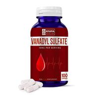 Vanadyl Sulfate 10mg Capsules by Ahana Nutrition – Vanadyl Sulfate Supplement to Support Glucose Levels and Cardiovascular Health (10mg - 100 Capsules)