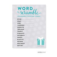 Andaz Press Baby & Co. Baby Shower Collection, Word Scramble Game Cards, 20-Pack