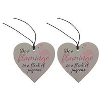 TOYANDONA Wood Heart Label Gift Tags Hanging Plaques Board Wood Sign Marker Tags 2 Pcs