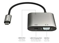 USB-C to VGA Adapter with USB 3.0 and Pass-Thru Charging with Power Delivery
