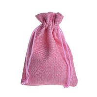 Tvoip 30Pack Burlap Bags with Drawstring Gift Bags Jewelry Pouch for Wedding Party and DIY Craft (Pink, 4 x 5.5 Inch)