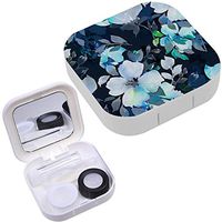 Portable Contact Lens Case Box Travel Kit Mirror + Bottle + Tweezers Container Holder [ Watercolor Floral ]