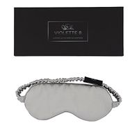 Violette8 100% Pure Mulberry Silk Eye Mask for Sleeping Grey, Eye Cover for Night or Nap, Blindfold lined in Black Silk for Women