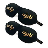 SMUG Eyelash Friendly Contoured 3D Blackout Beauty Sleep Mask/Eye Mask Twin Pack Set, Lucky Night