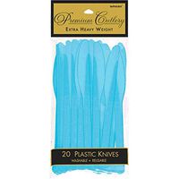 Caribbean Blue Plastic Knives, 20 Ct.