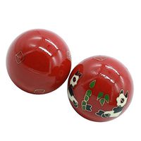 1.85'' Cloisonne Health Hand Balls Exercise Stress Balls Craft Collection(Panda) (red, Large)