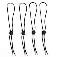 12Pcs Flexible Removable Hat Chin Cord Windproof Chin Strap Hat Accessories with Adjustable Cord Fastener (Black)