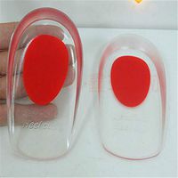 SEVENHOPE Silicone Gel Heel Cups - Shoe Inserts for Plantar Fasciitis, Sore Heel Pain, Bone Spur & Achilles Pain - Pad & Shock Absorbing Support red