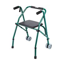 Rolling Walkers Walker, Elderly Disabled, Aluminum Alloy Auxiliary Walker, Walker Walking Aid (Color : Green, Size : 612891cm)