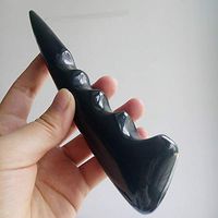 LINKALO Foot Scrapping Massage Plate Stick Pen Gua Sha Natural Buffalo Ox Horns Acupuncture Point Massager Eye Beauty Tool Health