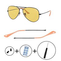 HEYDEFO Replacement Temple Tips Temple Arms for Ray-Ban Aviator RB3025 3025 Sunglasses Repair Kit，Bonus Screws/Screwdriver/Sunglasses Bag,Nude
