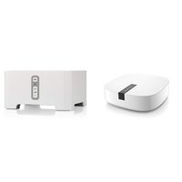Sonos Connect - Wireless Home Audio Receiver Component for Streaming Music - White Bundle with Sonos Boost - The WiFi Extension for uninterrupted Listening - White
