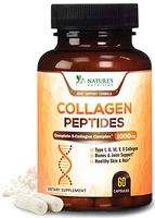 Multi Collagen Pills (Types I, II, III, V, X) - Premium Hydrolyzed Collagen Peptides Protein Supplement - Supports Hair, Skin, Nails, Joints, Aging - Non-GMO, Gluten Free - 60 Capsules