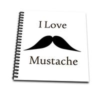 3dRose db_110325_1 I Love Mustache Hipster Humor Drawing Book, 8 by 8"