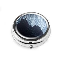 Pill Box - Lizimandu Compact 3 Compartment Medicine Case, Pill Box for Pocket or Purse(Meteor Moutain)