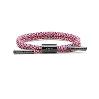 Power Ionics Weave Band Series Unisex Reflective Braided Rope Anions Sports Bracelets (Pink/GunGray Ring, Double Rope)