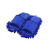 Floor Cleaning Mop Slippers Microfiber Dust Cleaning Tool Shoes for Bathroom, Office, Kitchen, House Polishing Cleaning (M, Blue)