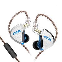 CCA C12 in Ear Monitor, 5BA+1DD Each Side HIFIHEAR in-Ear Earphone Noise Isolating IEM Earphone/Earbud/Headphone with Zinc Alloy Faceplate Resin Cavity,0.75mm 2Pin Detachable Cable(with Mic, Blue)