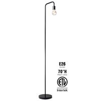 O'Bright Industrial Floor Lamp for Living Room, 100% Metal Lamp, UL Certified Ceramic E26 Socket, Minimalist Design for Decorative Lighting, Stand Lamp for Bedroom/Office/Dorm, ETL Listed (Black)