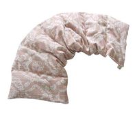 LOVEwrap Neck & Shoulder Wrap - Microwavable Unscented Heat Pad - 6 x 24 - Flax Seed Natural - Hot Cold Therapy Soothes Muscles Pain Relief - Relaxation Warming - Pink Peach Abstract